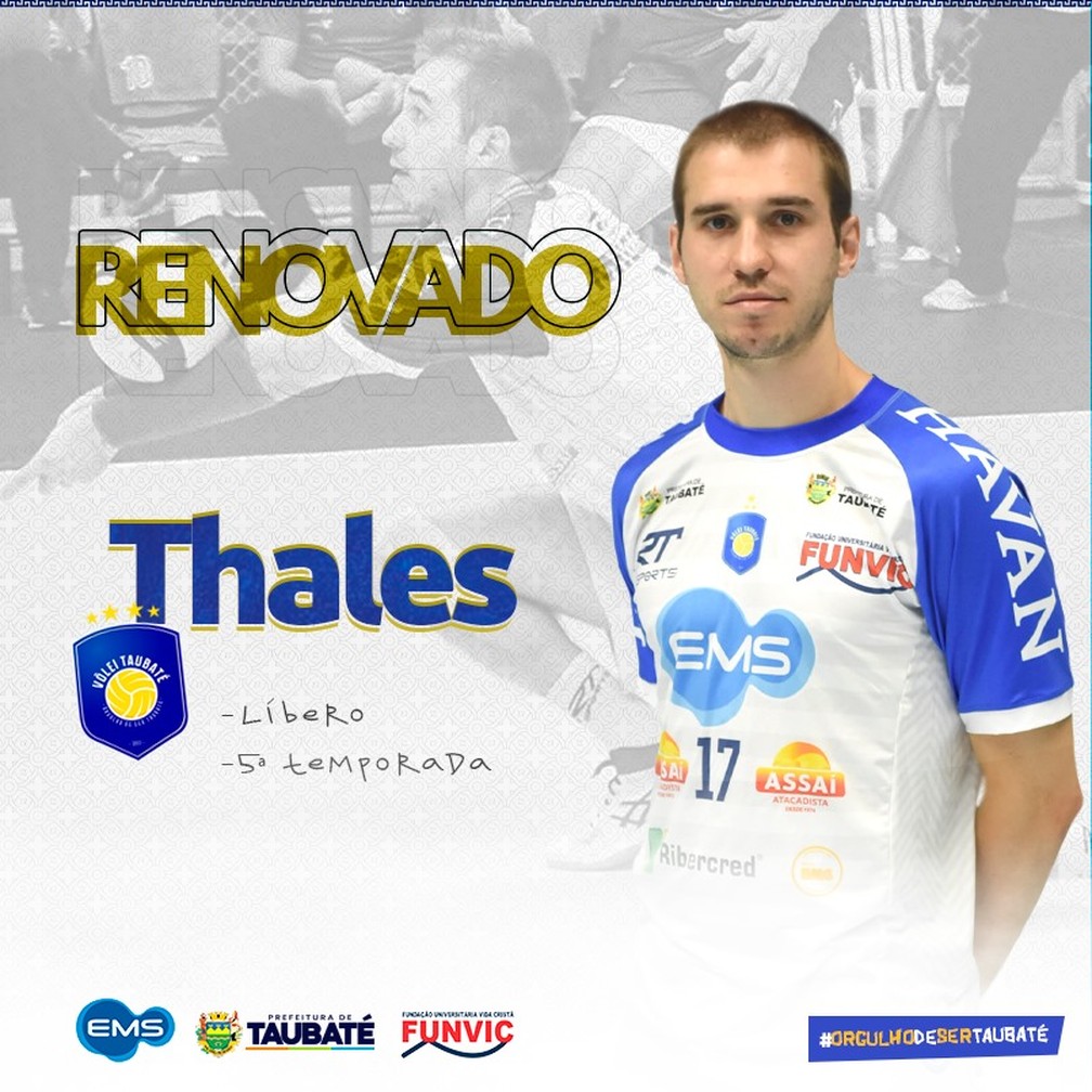 Volei Taubate Anuncia Renovacao Com Libero Thales Para Temporada 2021 22 Volei Ge