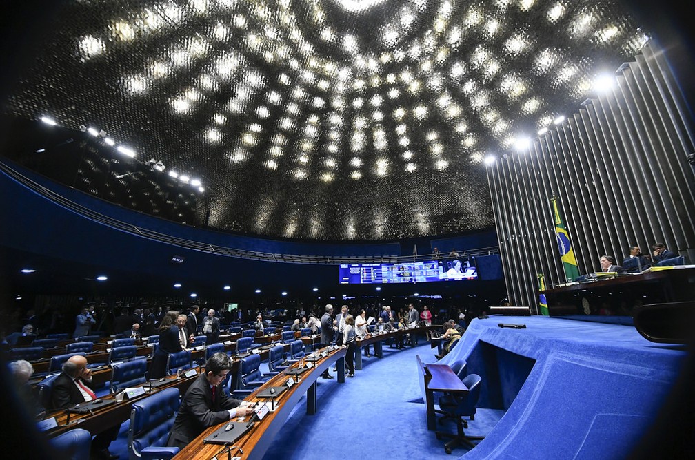 PlenÃ¡rio do Senado durante sessÃ£o no Ãºltimo dia 21 de novembro â Foto: Marcos Oliveira / AgÃªncia Senado