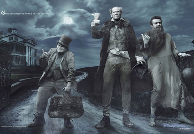 Jack Black, Will Ferrell e Jason Segel, como Fantasmas da Casa Mal Assombrada (Foto: Divulgação)