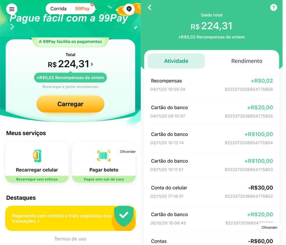 99Pay agora rende mais que a poupança — Foto: Divulgação/99