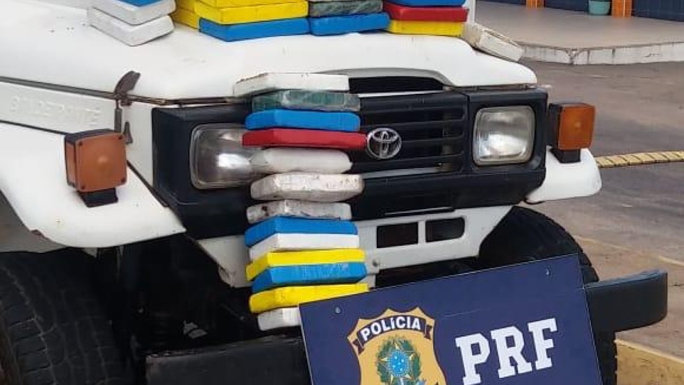 ApreensÃ£o ocorreu durante fiscalizaÃ§Ã£o na BR-020. â Foto: PRF-CE/DivulgaÃ§Ã£o