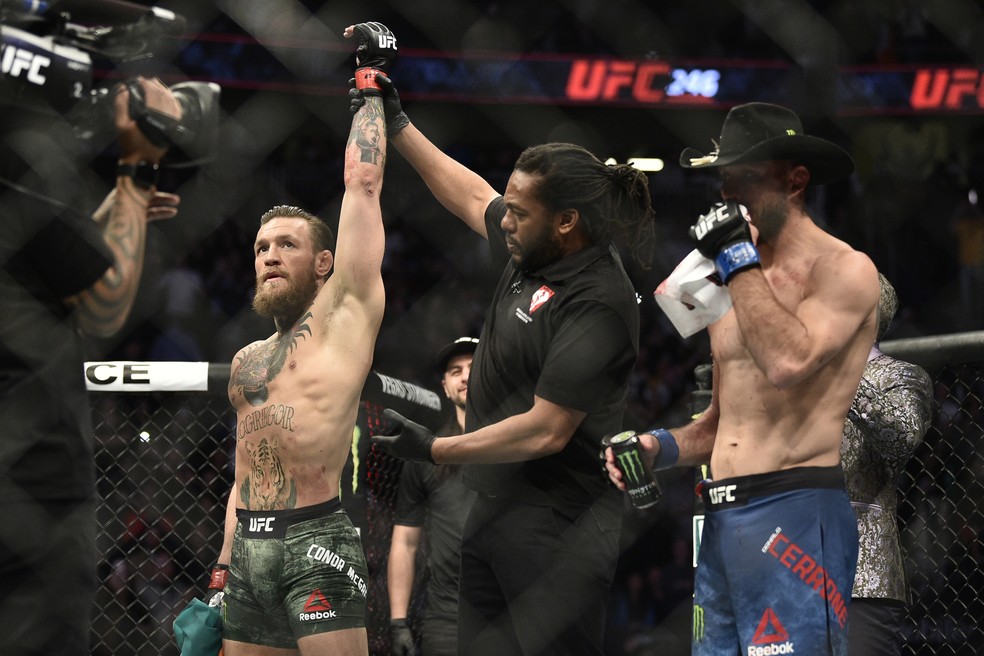 Conor McGregor não vencia uma luta desde 2016 — Foto: Getty Images