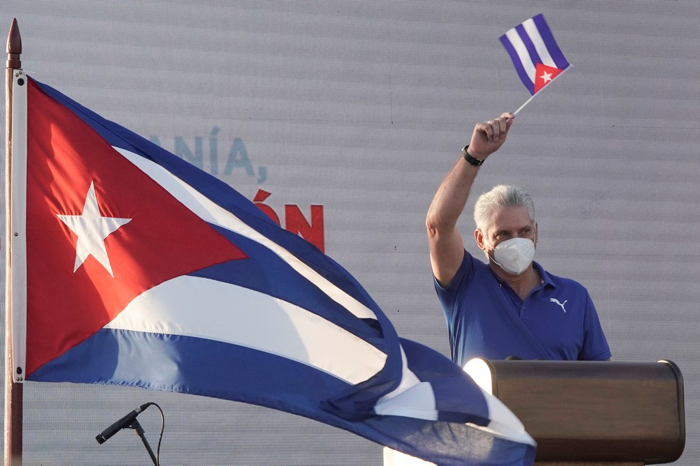 O Que O Mundo Esta Vendo De Cuba E Uma Mentira Diz Diaz Canel Sobre Protestos No Pais Mundo G1