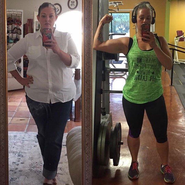 Antes e depois de Misty Mitchell (Foto: Reprodução/Instagram) Antes e depois de Misty Mitchell (Foto: Reprodução/Instagram)