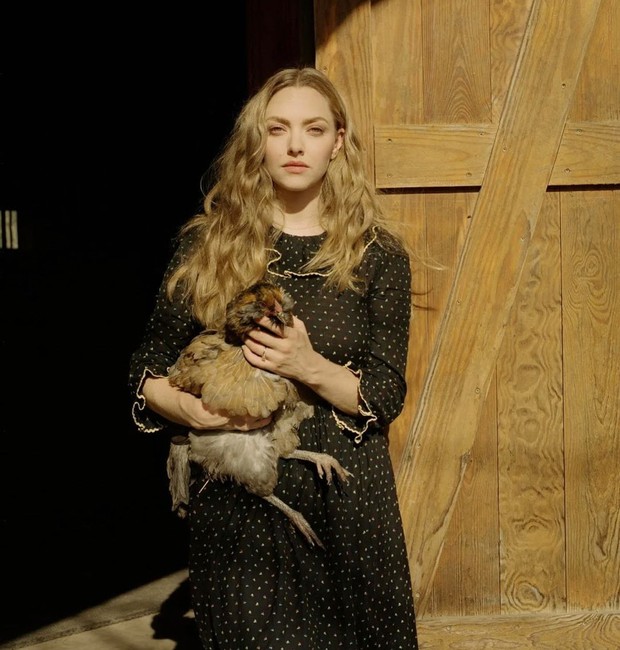 Amanda Seyfried e sua galinha de estimação (Foto: Reprodução / Instagram)