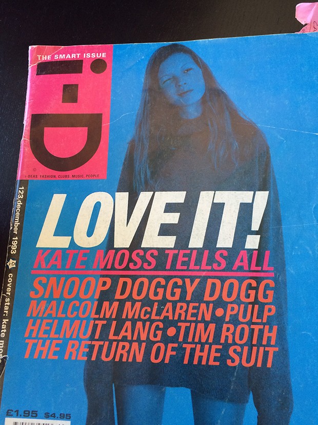What is Paulo holding? The couple’s great inspiration for their kind of Nineties grunge with a twist. It’s little Kate Moss on the cover of <i-D> magazine, photographed by Corrine Day back in 1993… (Foto: Suzy Menkes / Instagram)