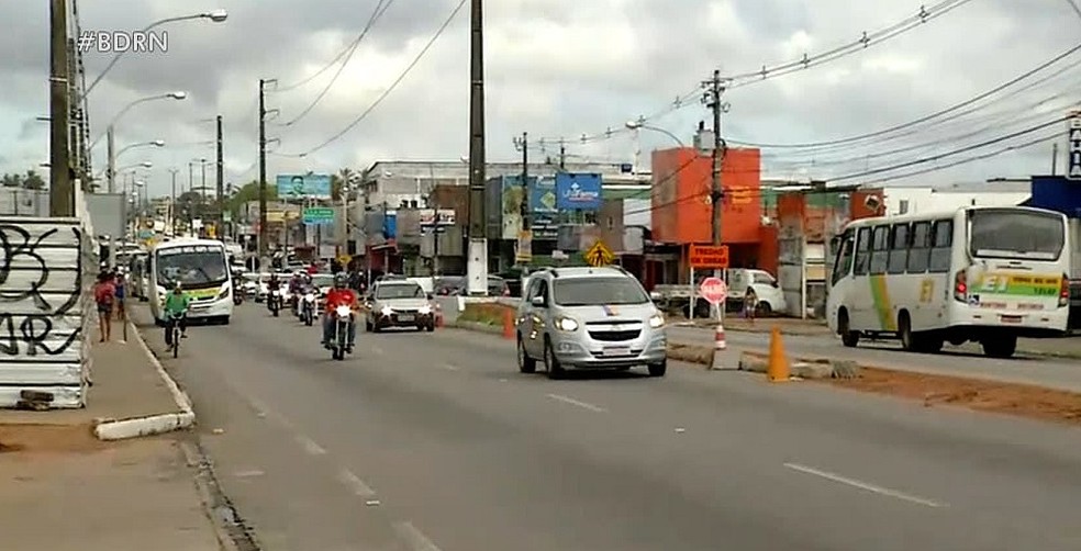 Obras no Gancho de Igapó causam interdição de trecho da BR-101 na Zona Norte de Natal (arquivo) — Foto: Reprodução/Inter TV Cabugi