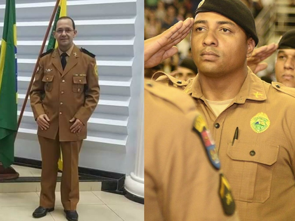 Subtenente Luiz AntÃ´nio Abba (esq.) e no soldado Robson Alves Medina (dir.) foram mortos (Foto: PM/DivulgaÃ§Ã£o)