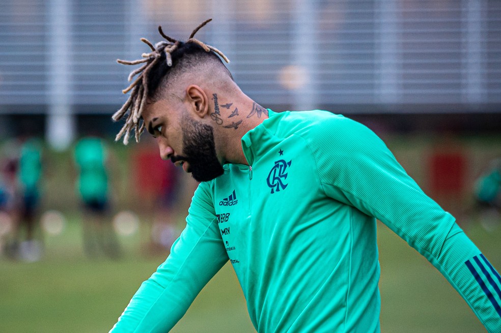 Gabigol, que cumpriu suspensão contra o Fortaleza, está à disposição de Ceni para o Fla-Flu — Foto: Paula Reis / Flamengo