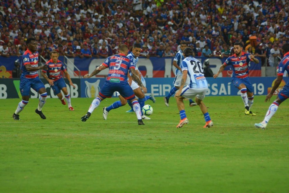 CSA enfrentou o Fortaleza na Série A do ano passado — Foto: Augusto Oliveira/Ascom CSA