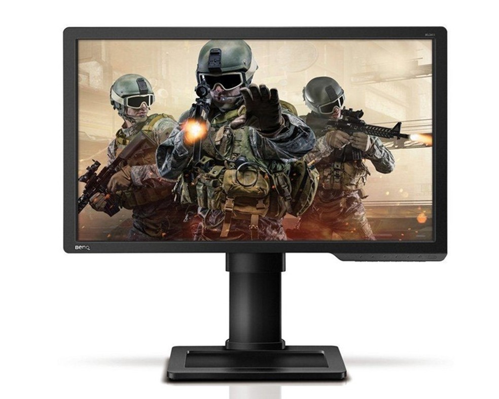 Base do monitor BenQ XL2411Z permite ajuste de altura para um maior conforto. — Foto: Divulgação/ BenQ