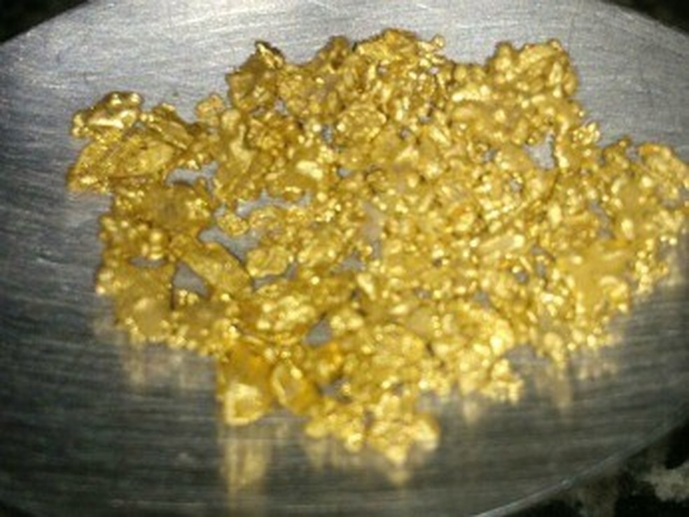 Ouro retirado de Pontes e Lacerda (MT). — Foto: Júlio Cezar Ferreira de Souza/Arquivo pessoal