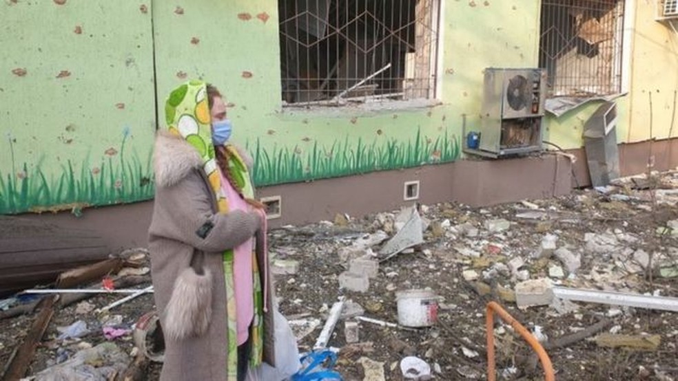 Rússia atacou maternidade — Foto: Reuters via BBC