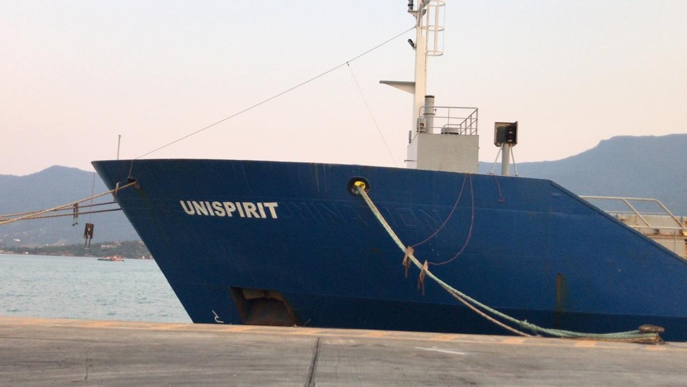 Operação da PF apreende carregamento de cocaína em navio no porto de São Sebastião, SP — Foto: Divulgação/ Polícia Federal