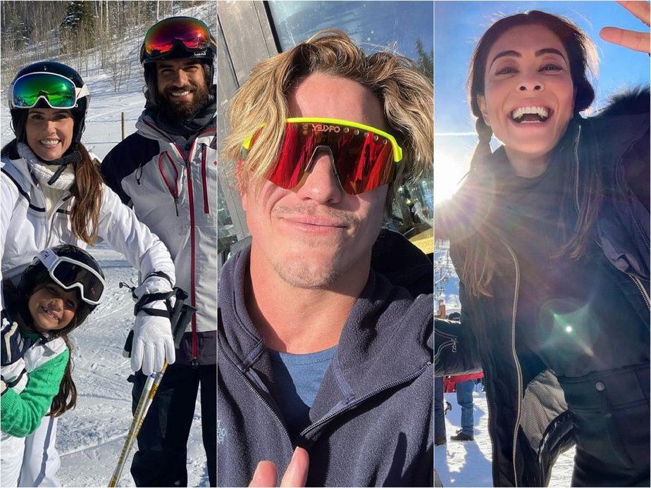 Deborah Secco, Romulo Arantes Neto, Juliana Paes e mais famosos aproveitam janeiro esquiando