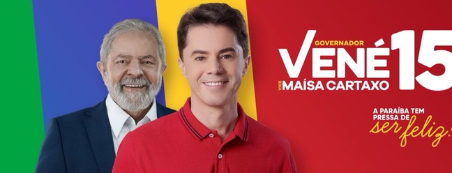 Veneziano Vital do Rêgo (MDB-PB). Concorrendo ao governo da Paraíba, Veneziano usa a imagem de Lula na capa de suas redes sociais — Foto: Reprodução