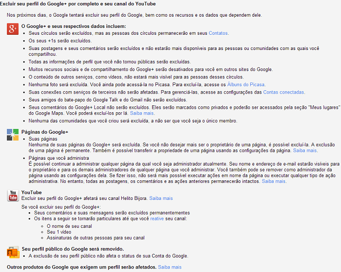 Saiba quais serviços serão afetados ao deletar o Google+ (Foto: Reprodução/Helito Bijora) 