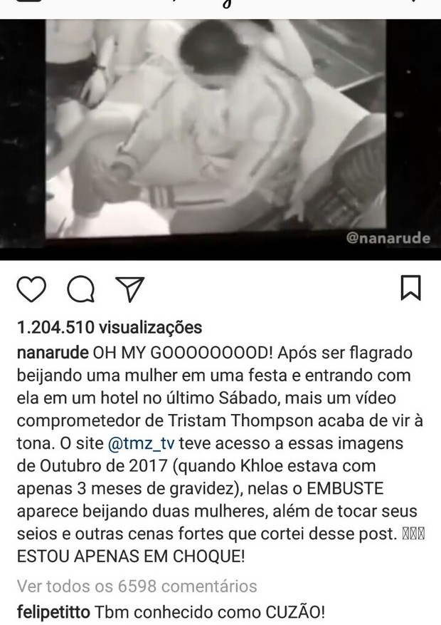 Felipe Titto comenta traição de Tristan Thompson a Khloé Kardashian (Foto: Reprodução/Instagram)