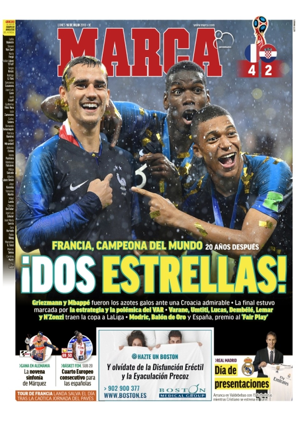 Capa Marca França campeã (Foto: Reprodução)