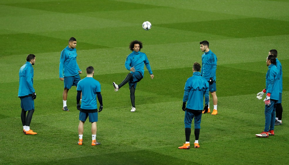 Marcelo treino Real Madrid (Foto: Gonzalo Fuentes / Reuters)