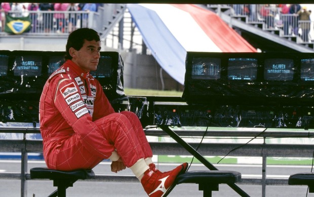Ayrton Senna, no GP da França de 1992 (Foto: Getty Images)