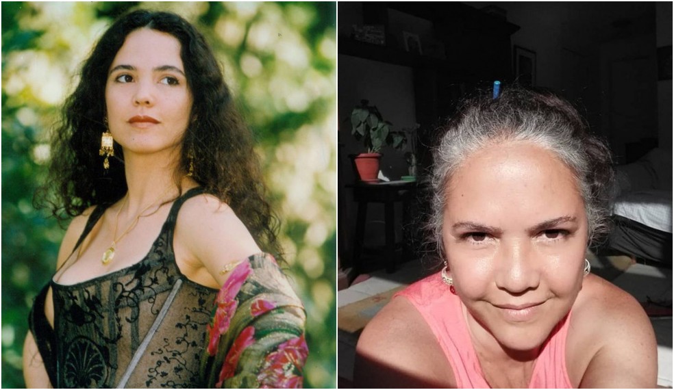 Tereza Seiblitz como Dara, de 'Explode Coração', e atualmente — Foto: Globo; Reprodução/Instagram