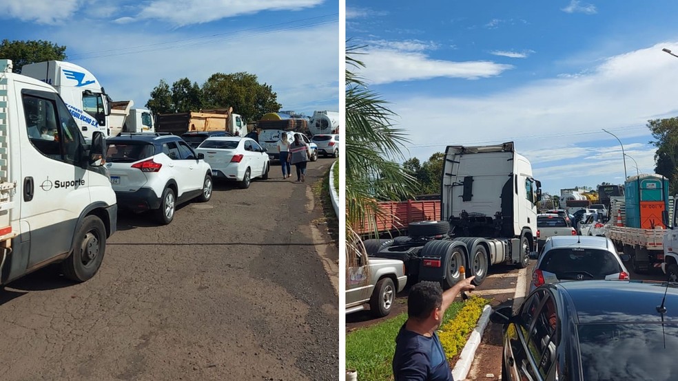 Polícia Rodoviária e equipe da concessionária estão no local, em Santa Cruz do Rio Pardo — Foto: Arquivo pessoal