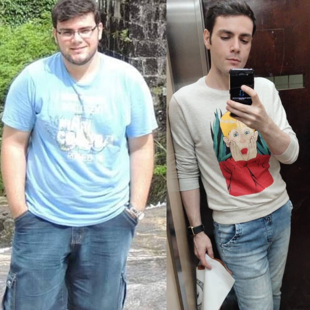 Duio Botta antes e depois da bulimia (Foto: Reprodução/Instagram)