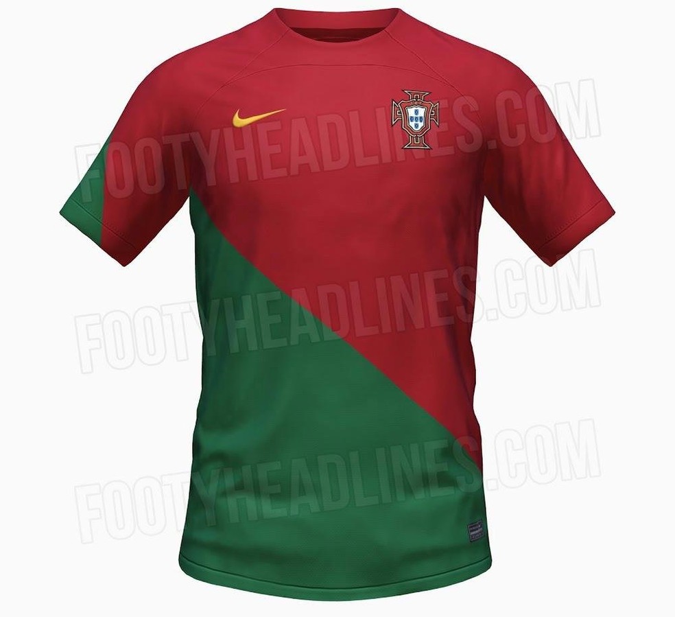 Possível camisa de Portugal para a Copa do Mundo 2022 — Foto: Reprodução
