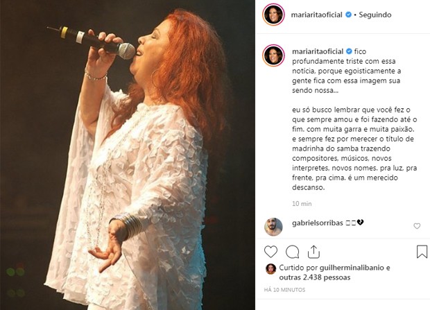 Famosos lamentam morte de Beth Carvalho (Foto: Reprodução/Instagram)