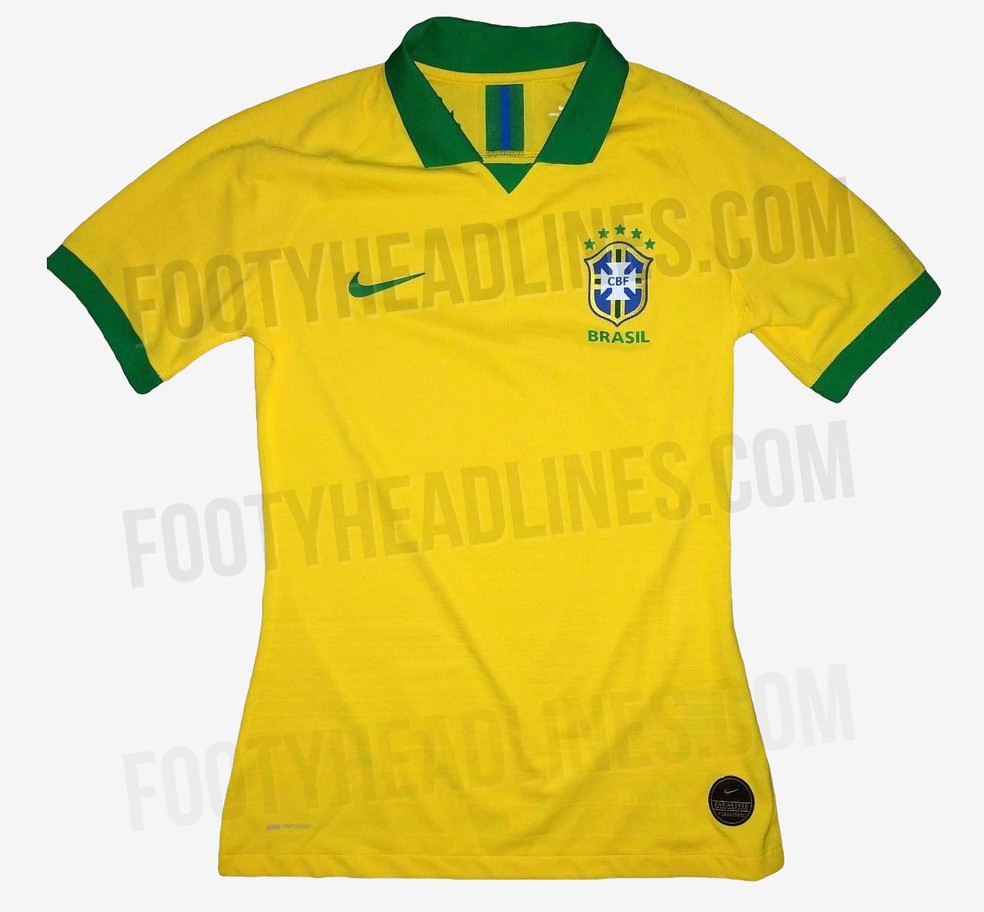 Brasil utilizaria nova camisa na Copa América — Foto: Reprodução/Footyheadlines