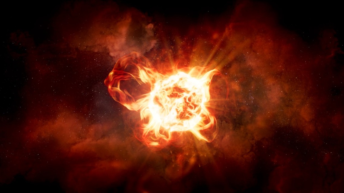 Impressão artística da estrela hipergigante vermelha VY Canis Majoris (Foto: NASA / ESA / Hubble / R. Humphreys, Universidade de Minnesota / J. Olmsted, STScI.)