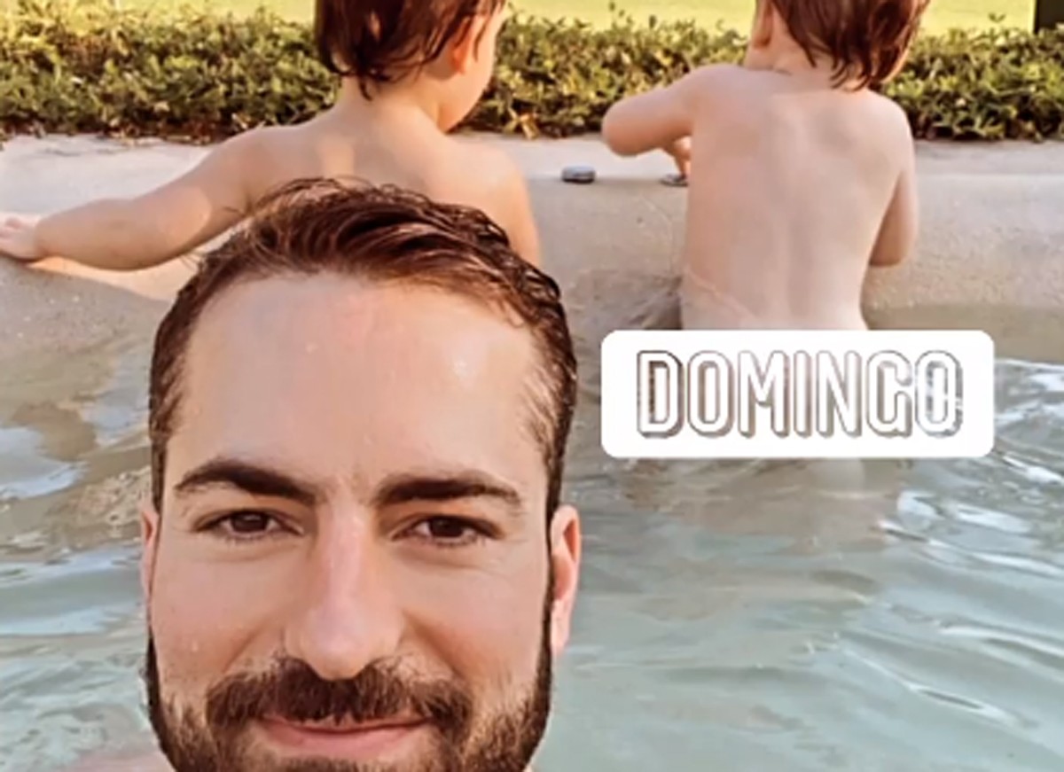 Thales Bretas curte domingo ensolarado com os filhos, Romeu e Gael (Foto: Reprodução / Instagram)