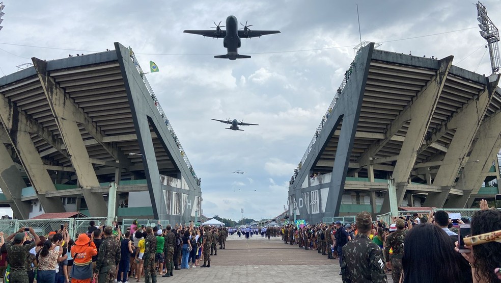 Desfile Militar no Sambódromo de Manaus — Foto: Ruthiene Bindá/Rede Amazônica