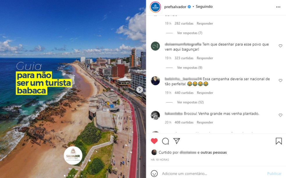 Prefeitura de Salvador publicou "guia para não ser um turista babaca" — Foto: Reprodução/Redes Sociais