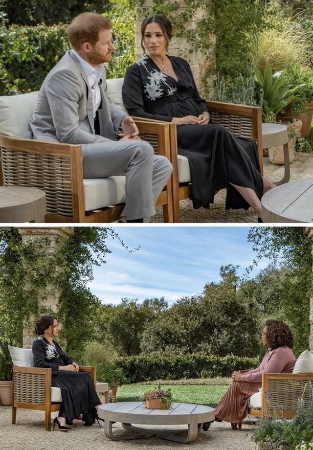 Primeiras imagens de Harry e Meghan na entrevista com Oprah (Foto: Reprodução)