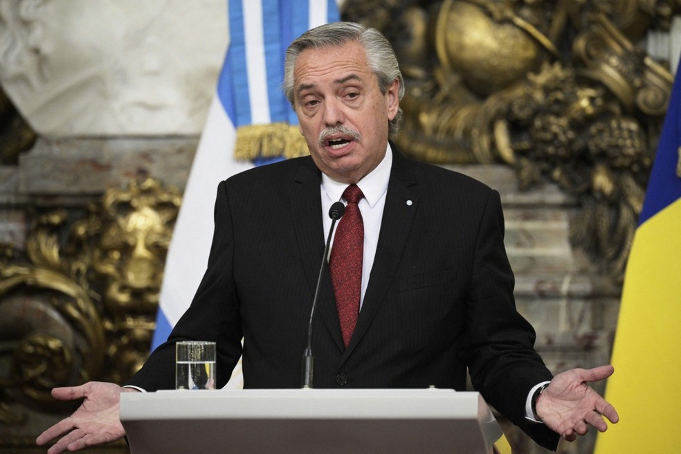 O presidente da Argentina, Alberto Fernández — Foto: Juan Mabromata/AFP