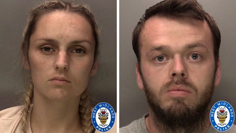 Emma Tustin foi condenada por homicídio e, Thomas Hughes, por homicídio culposo — Foto: West Midlands Police/BBC