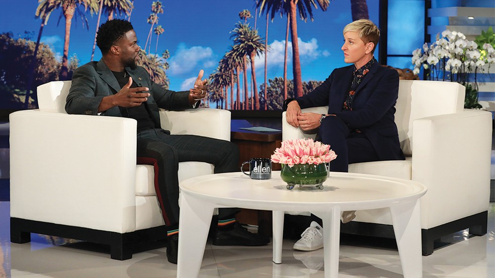 Kevin Hart fala do Oscar no programa de Ellen — Foto: Divulgação/Warner