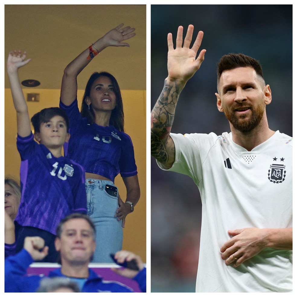 Família de Messi no estádio em Argentina x Croácia — Foto: Reuters