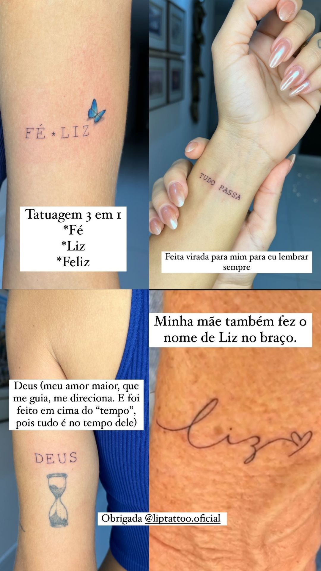 Lorena Improta mostra tatuagem que fez em homenagem a filha, Liz (Foto: reprodução/instagram)