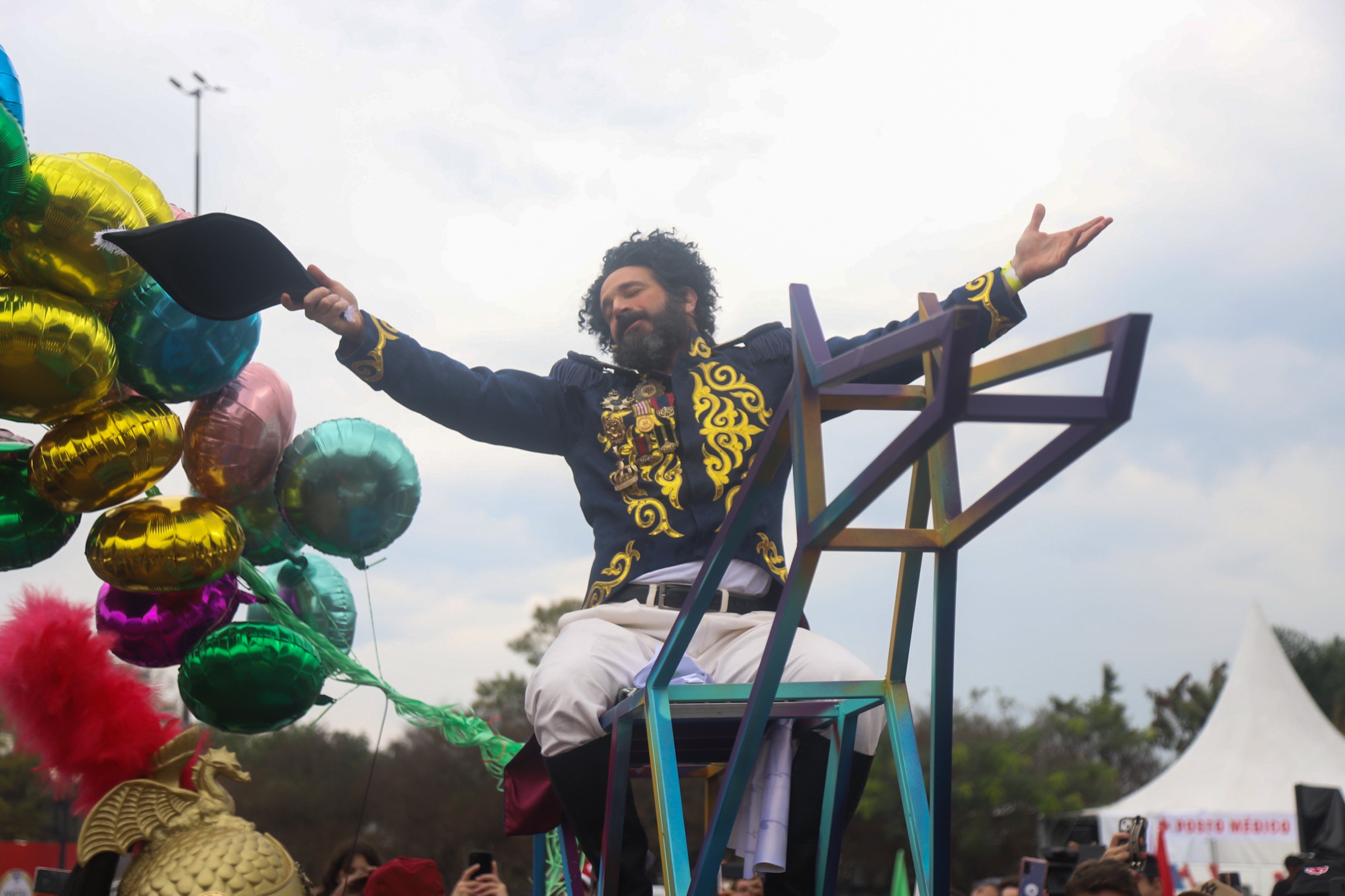 Caco Ciocler como Dom Pedro I em espetáculo a céu aberto no Parque da Independência (Foto: Patrícia Devoraes/ Brazil News)