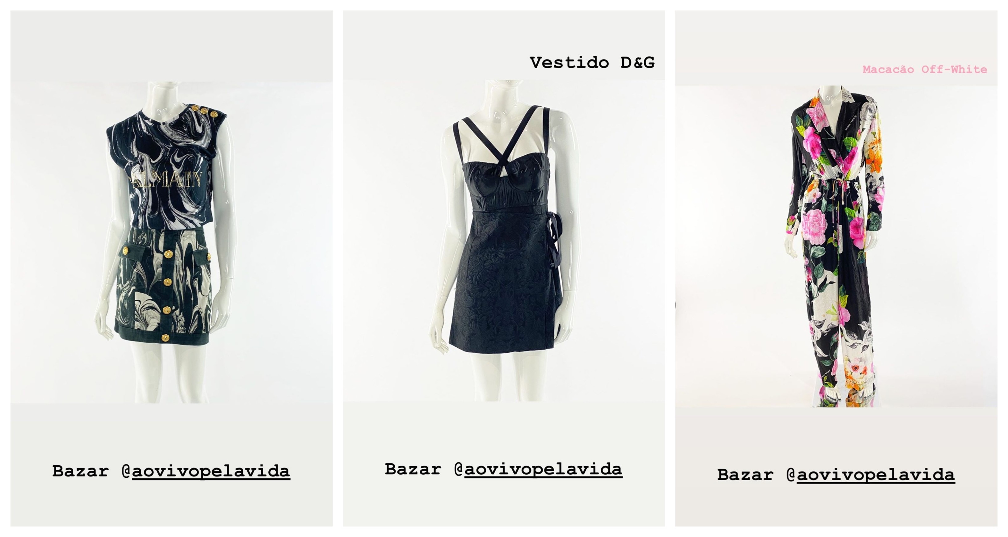 Looks de Bruna Marquezine à venda em bazar de Enzo Celulari (Foto: Reprodução/Instagram)