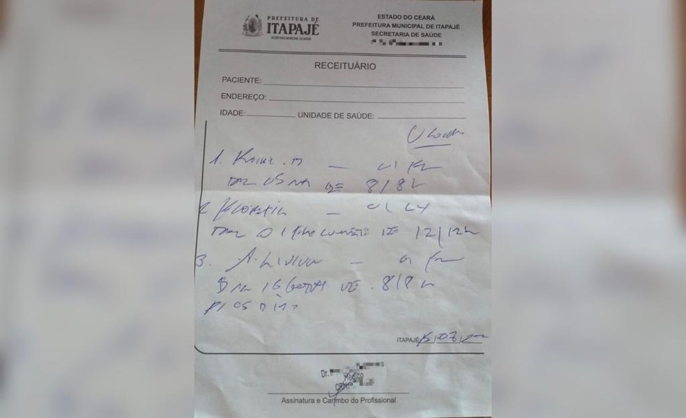 Policial que fingiu ser médico receitou medicamento para pacientes em Itapajé, no interior do Ceará — Foto: Reprodução
