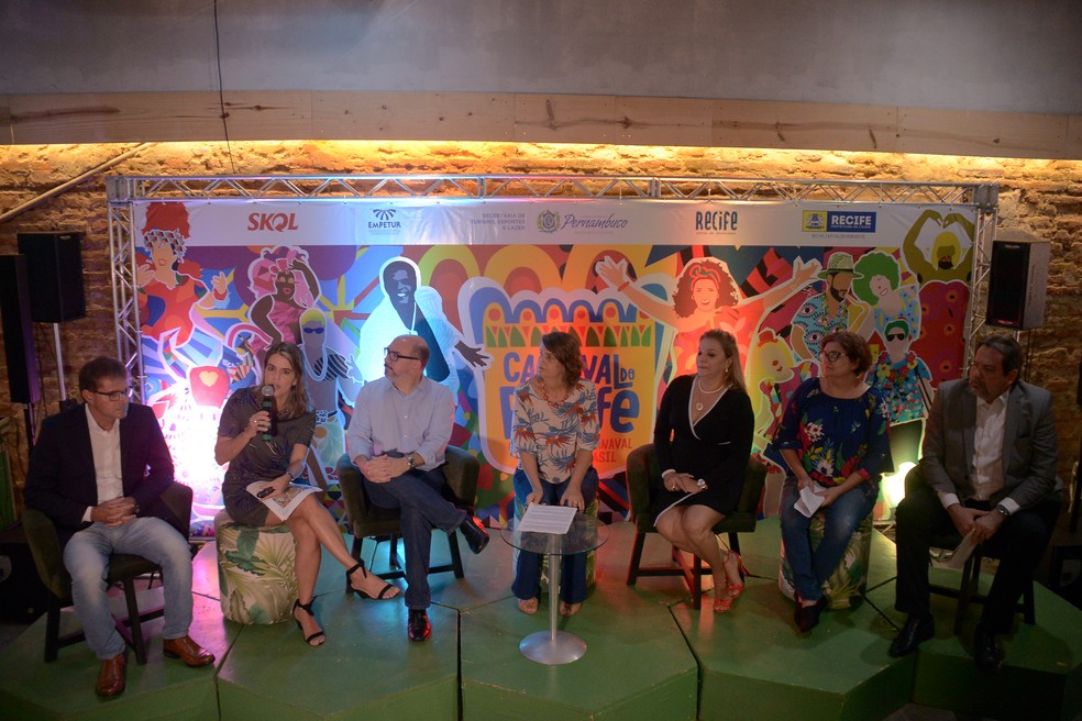 Coletiva de imprensa sobre os serviços do carnaval ocorreu no Espaço Sinspire, no Bairro do Recife — Foto: Daniel Tavares/PCR/Divulgação