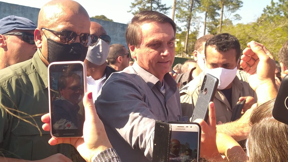 Presidente Jair Bolsonaro visita Tapiraí — Foto: Pâmela Ramos/G1