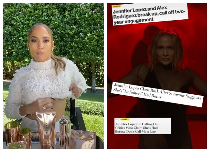 A cantora Jennifer Lopez no clipe que divulgou em resposta aos boatos sobre o término de seu noivado (Foto: TikTok)