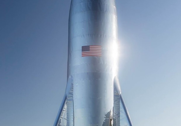 Foguete Starship, em imagem publicada por Elon Musk no Twitter (Foto: Reprodução/Twitter )