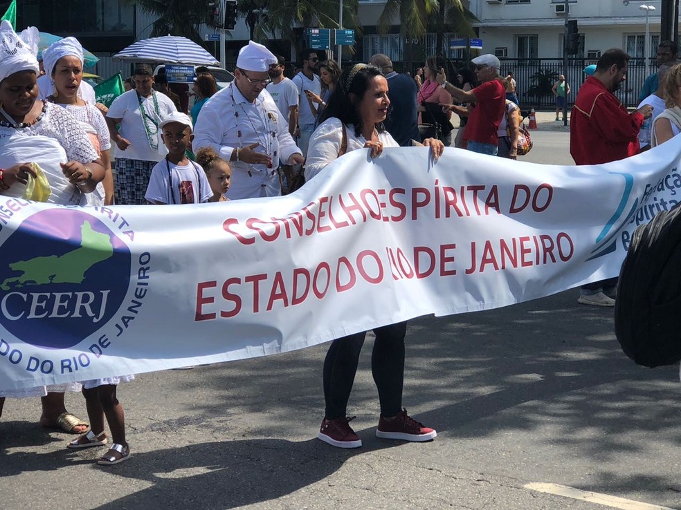 Ato pela liberdade religiosa em Copacabana â€” Foto: TV Globo