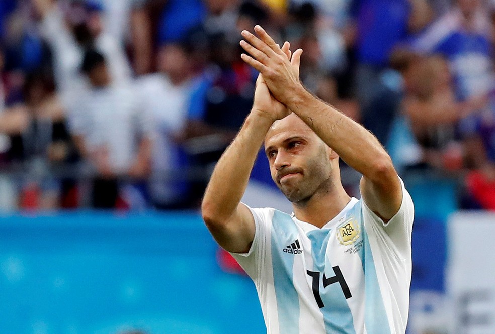 Mascherano se aposentou da seleção argentina após eliminação na Copa de 2018 — Foto: Reuters